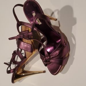 Miu Miu purple metallic platform sandals.  Size 36.5.